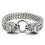 Pulseira Tioneer em aço inoxidável com elos em formato de cabeça de lobo e fecho de mola, 9" a 9,5 polegadas 2