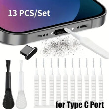 Copertura antipolvere per porta Type-C compatibile con iPhone 16, 15, 14 Pro Max, kit di pulizia con spazzolina per tastiera del computer