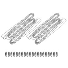 Set Of 2 Stainless Steel Bead Chain Man Jewelry Chains For Making