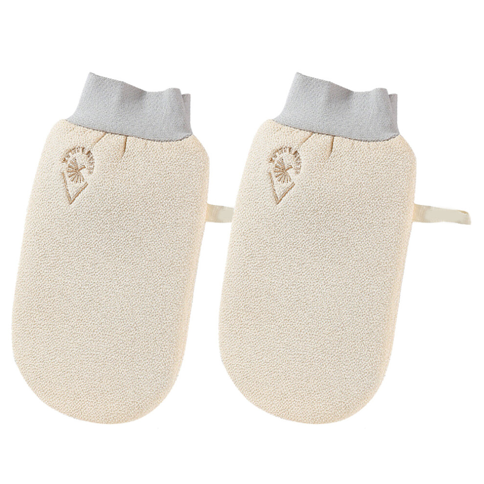 Totority Light 2Pcs Non-Skid Exfoliating Bathing Gloves For Home Use