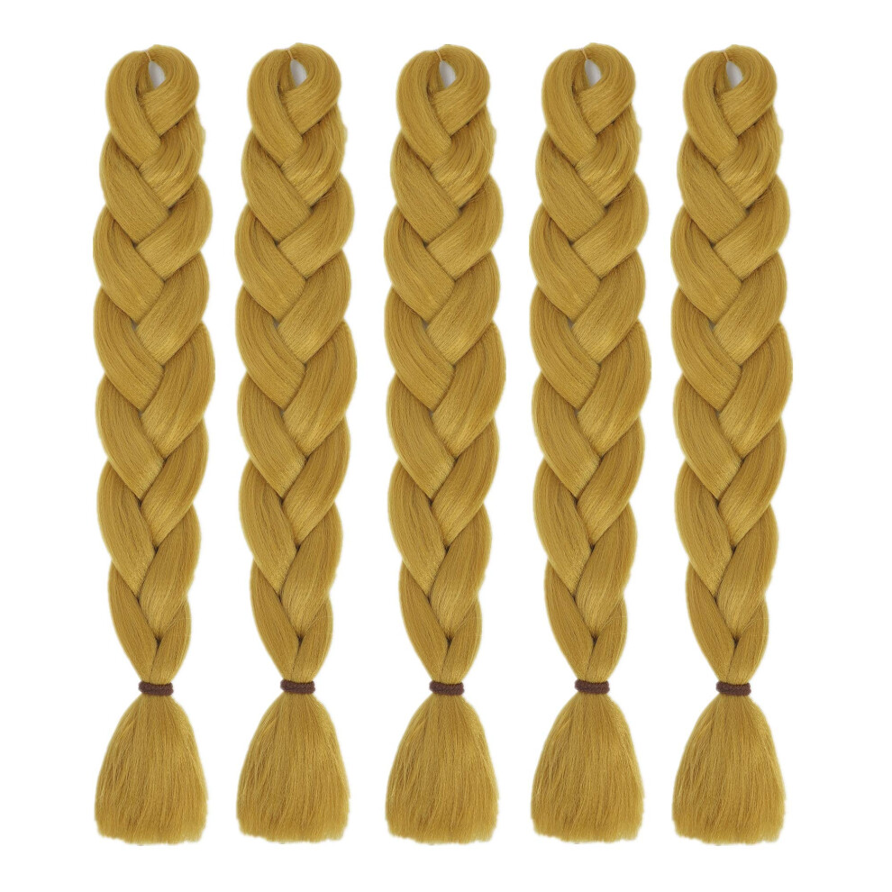 Unisex Jumbo Braiding Hair Extensions 24 Inch Ombre Synthetic Yaki Texture For Box Braids 5 Packs