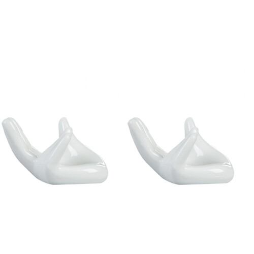 6Pcs White Ceramic Hand Shaped Ocarina Holder Display Accessories 1