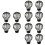 12Pcs Plastic Rooftop Sink Filters Black Anti-Blocking Drain Covers 6