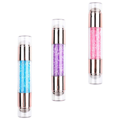 3pcs Clear Jelly Nail Art Stamper Set with Acrylic Handle for Precise Design Transfer