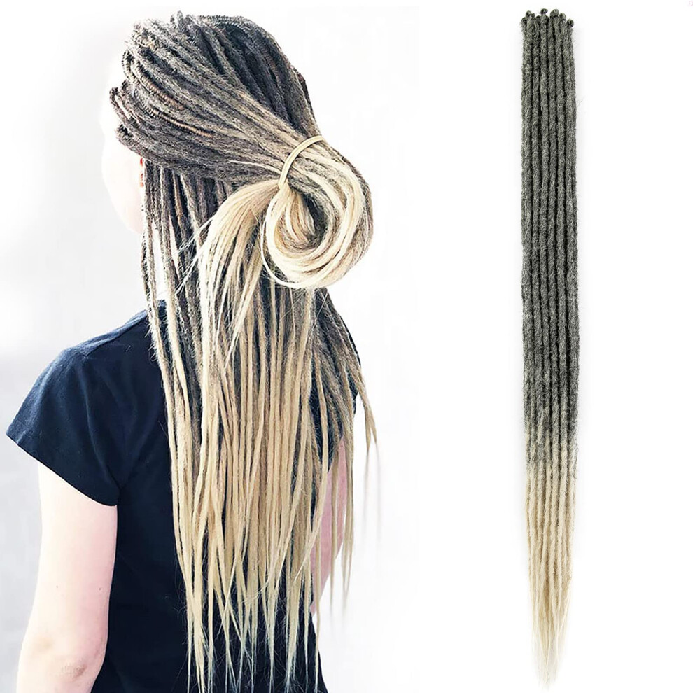 Unisex Black 36 Inch Synthetic Dreadlock Extensions Crochet Dreads Blonde Ombre Locs M1b/613 For Women And Men