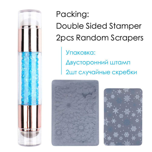 3pcs Clear Jelly Nail Art Stamper Set with Acrylic Handle for Precise Design Transfer 1