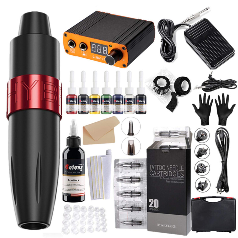 Rotary Tattoo Pen Kit with Stable 8000 RPM, Low Vibration, Adjustable Depth, RCA Compatible