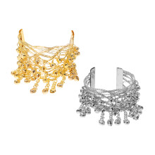 4St Multi Gekleurde Arm Cuffs Van Metaal, Trendy Buikdans Sieraden Set