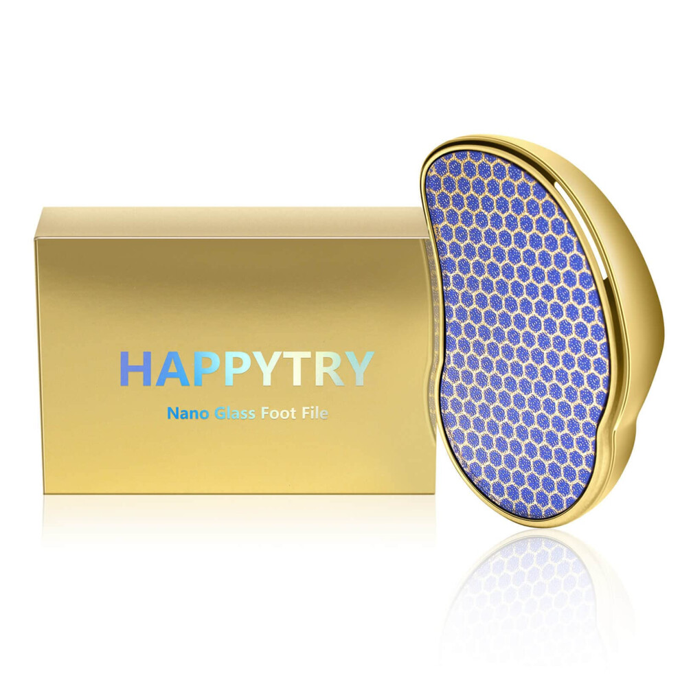 Gold Glass Foot File Callus Remover Pedicure Rasp Gentle Heel Scraper For Smooth Dead Skin