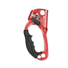 Rock Climbing Rope Ascender with Ergonomic Handle for Left or Right Hand – Red
