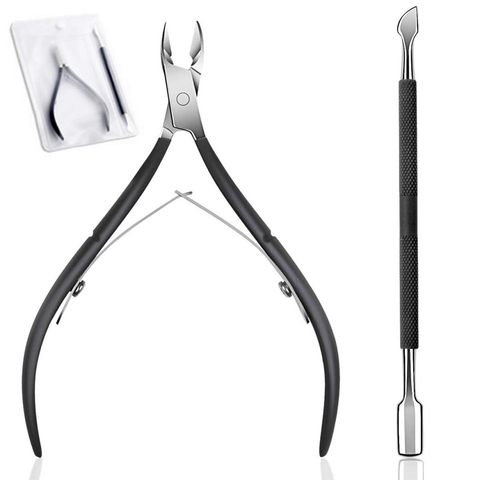 Professional Stainless Steel Cuticle Nipper and Pusher Set for Precise Manicure and Pedicure
