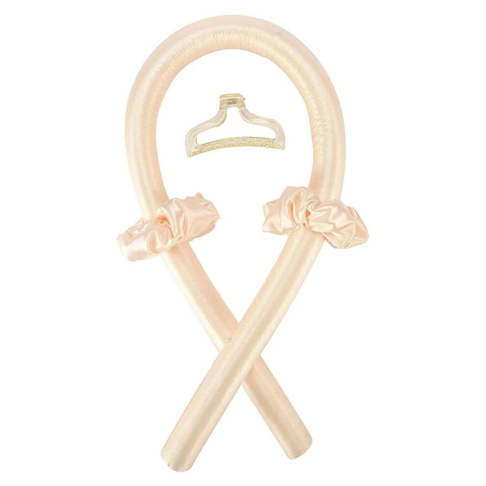 Orange Heatless Curling Headband For Overnight Styling With Comfortable Cotton Padding, No Heat Hair Curlers For Natural Bouncy Curls,