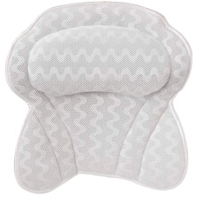 Luxury Spa Bath Pillow with Ergonomic Neck and Shoulder Support, Breathable Mesh, Suction Hold