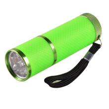 UV Flashlight 395nm for Nail Art Gel Curing, 9LED Handheld UV Light with AntiSlip Grip, Green