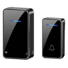 (Black) w FA8 Self Powered Home Wireless Doorbell 60 Ringtones 5 Volume Levels Door Chime Kit, 1 Transmitter + 1 Receiver