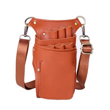 Hairdressing Scissor Holster PU Leather Barber Tool Belt with Multiple Scissor Slots for Salon