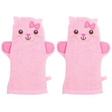 2Pièces Exfoliants Rose En Coton Motif Animaux Pour Enfants