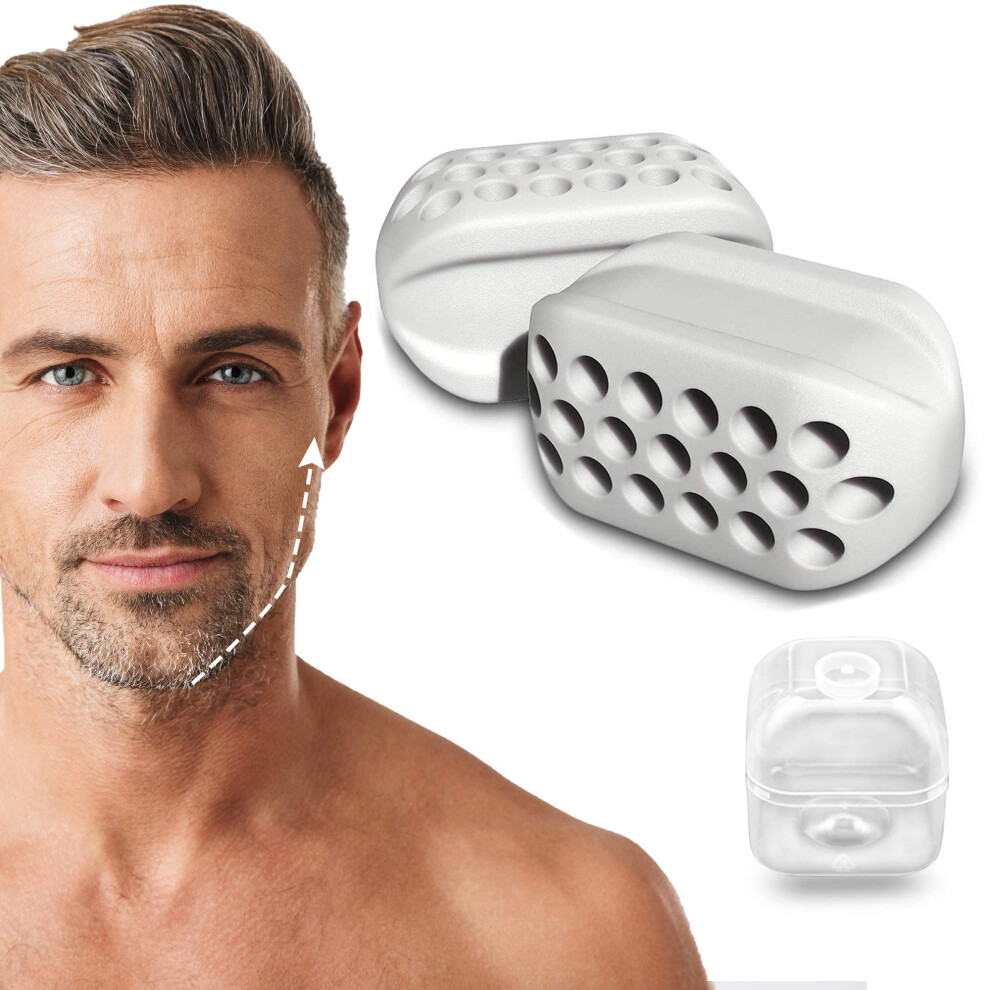 2pcs Jaw Exerciser Jawline Trainer for Double Chin Reduction and Face Slimming with 2 Resistance Levels