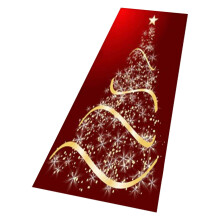 Red Christmas Carpet Corridor Area Carpet Non Slip Floor Mat Doormat Living Room Bedroom 120*40CM