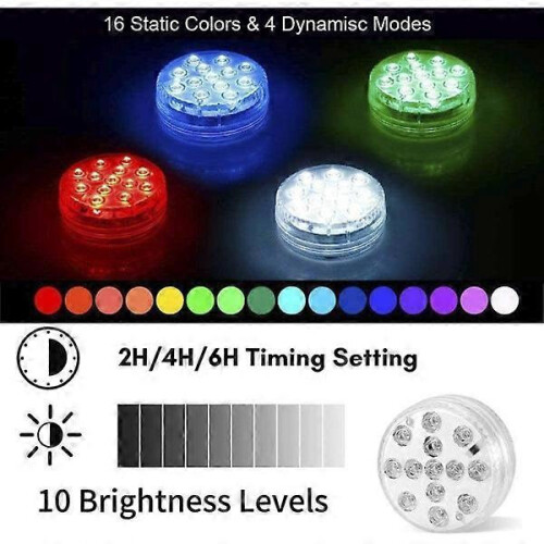 Pool Lighting Underwater Lamp, USB Rechargeable, Multicolor Rgb-13 Led with RF Remote Control 2
