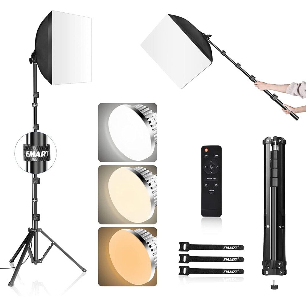 Softbox Ing Kit,16"X16" Soft Box And 3 Colors Temperature 3000-5500K 85W Kit Light 9773935450257