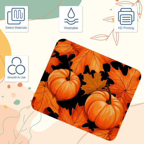 Mouse Pad με σχέδιο Maple Leaf Pumpkin C 8,3'' x 9,8'', Αντιολισθητική βάση από καουτσούκ, Συμβατό με 2
