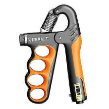 (orange)Mechanical Grip Strength Trainer - Adjustable 5-100KG Countable Forearm Exerciser for Men & Women - Power Strength Developer Fitness Equipment