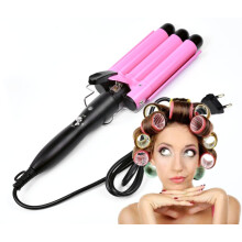 Triple Barrel Curling Iron 25mm Ceramic Hair Waver with Dual Heat Modes Fast Wave Styling Pink