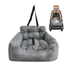 Waterproof Dog Car Seat with AntiSliding Safety Tether, Foldable Pet Travel Bed for SUVs