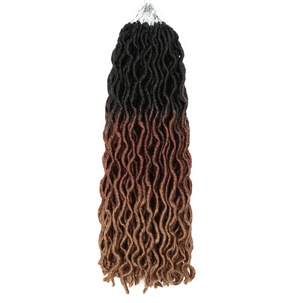 Unisex 18 Inch Ombre Curly Wave Crochet Braiding Hair 3T3027 Prelooped Synthetic Hair Extensions Natural Look