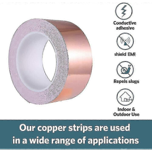 50m x 25mm Copper EMI Shielding Tape with Kapton Backing for Electrical Applications 1