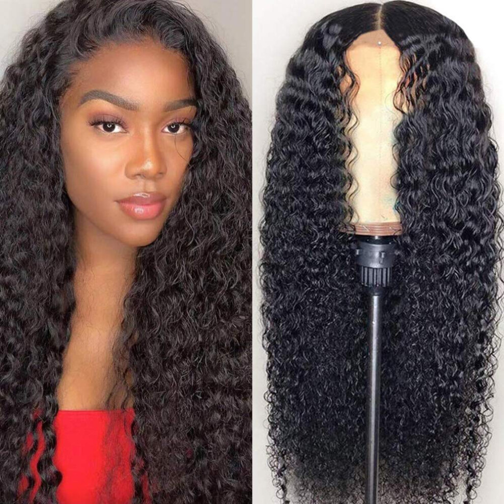 14 Inch Kinky Curly Human Hair Wig 4x4 Lace Closure Unprocessed Brazilian Lace Front 180% Density