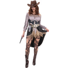 (Small (UK 8-10)) Skeleton Saloon Girl Costume