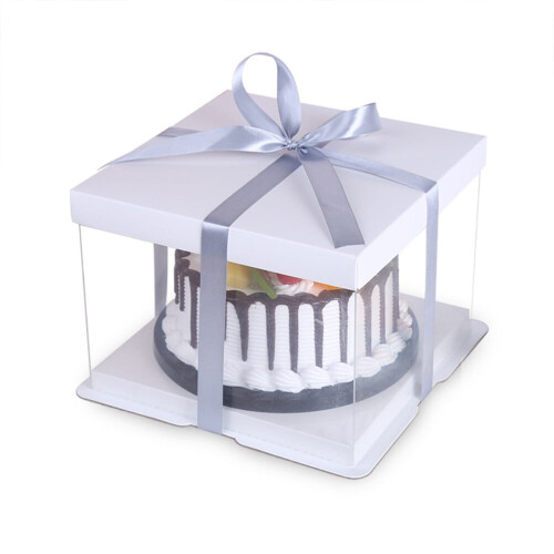 Cake Packaging Boxes Bakery Cupcake Stand Dessert Square Containers with Lids Chocolate Chip Muffins White 1