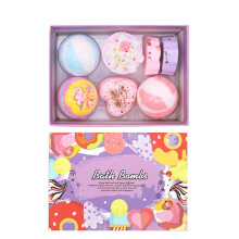 Bath Bomb Gift Set 7 Pack Organic Handmade Spa Balls with Essential Oils for Women and Kids