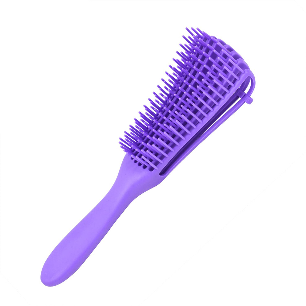 Purple Detangling Brush For 3A To 4C Afro Textured Hair With Adjustable Firmness And Nonslip Handle