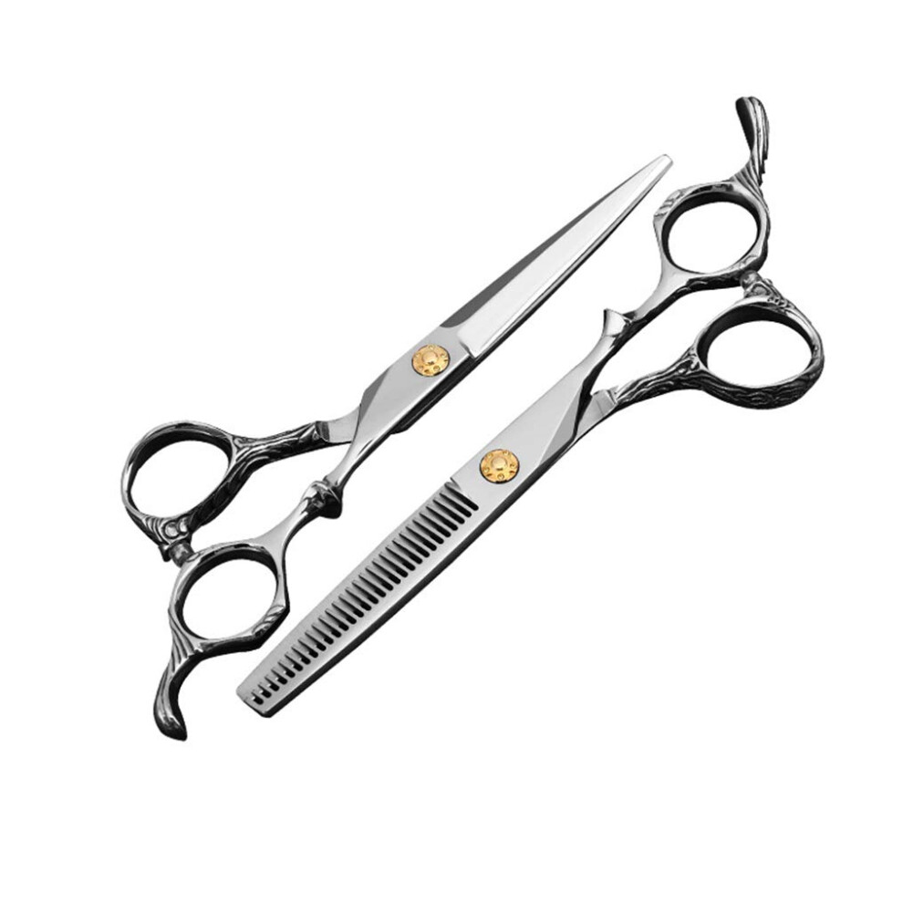 Professional Hair Cutting Scissors Set with Thinning Shears, Japanese 440C Steel, Ergonomic Handle