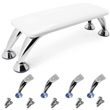 Professional Manicure Armrest Cushion with Ergonomic Height Support, White Leather Nail Table Armrest