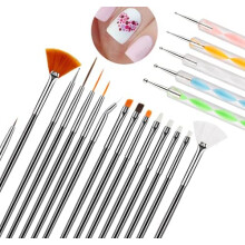 20 Piece Professional Nail Art Brushes and Dotting Tools Set for Gel Polish Design