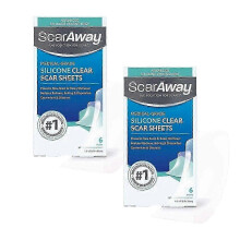 (2PCS) 1-3X Scar Away Medical-Grade Clear Silicone Scar Sheets 6 Sheets