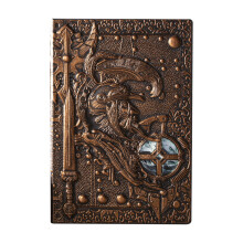 Vintage Map Embossed Leather Notebook - Antique Handmade Lined Hardcover for Travel, Business, Drawing, Daily Journal