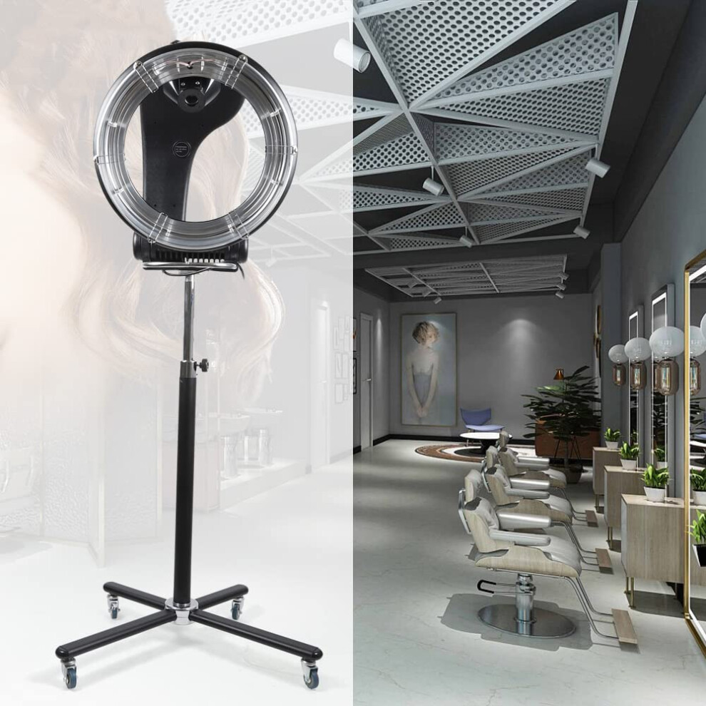 Black Professional Infrared Hair Dryer 1000W With 360 Rotation, Adjustable Height And Quiet Salon Use