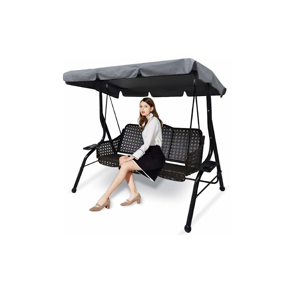 Replacement Canopy For 3-Seater Garden Swing, Compatible With Most Models, Waterproof & Uv Protection 9482828903113