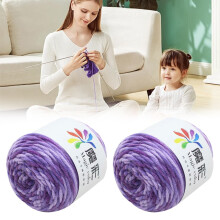 Yakbaofuo 2pc Crochet Kit with 5 Rainbow Cotton Yarn for DIY Sweater, Scarf, compatible with knitting braided projects
