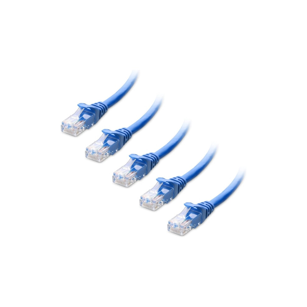 5 Pack 10 Gbps Snagless Short Cat6 Ethernet Cable (Cat6 Cable, Cat 6 Cable) 3M Blue 9482828903939