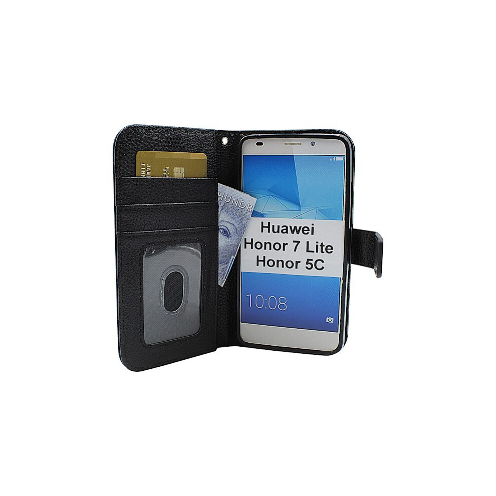 New Standcase Wallet Compatible With Huawei Honor 7 Lite (Nem-L21) Black 9482828904806