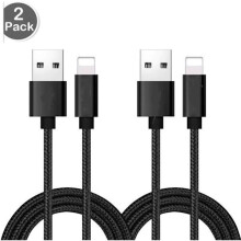 2 pcs super quality 3 m compatible with iphone black Pink