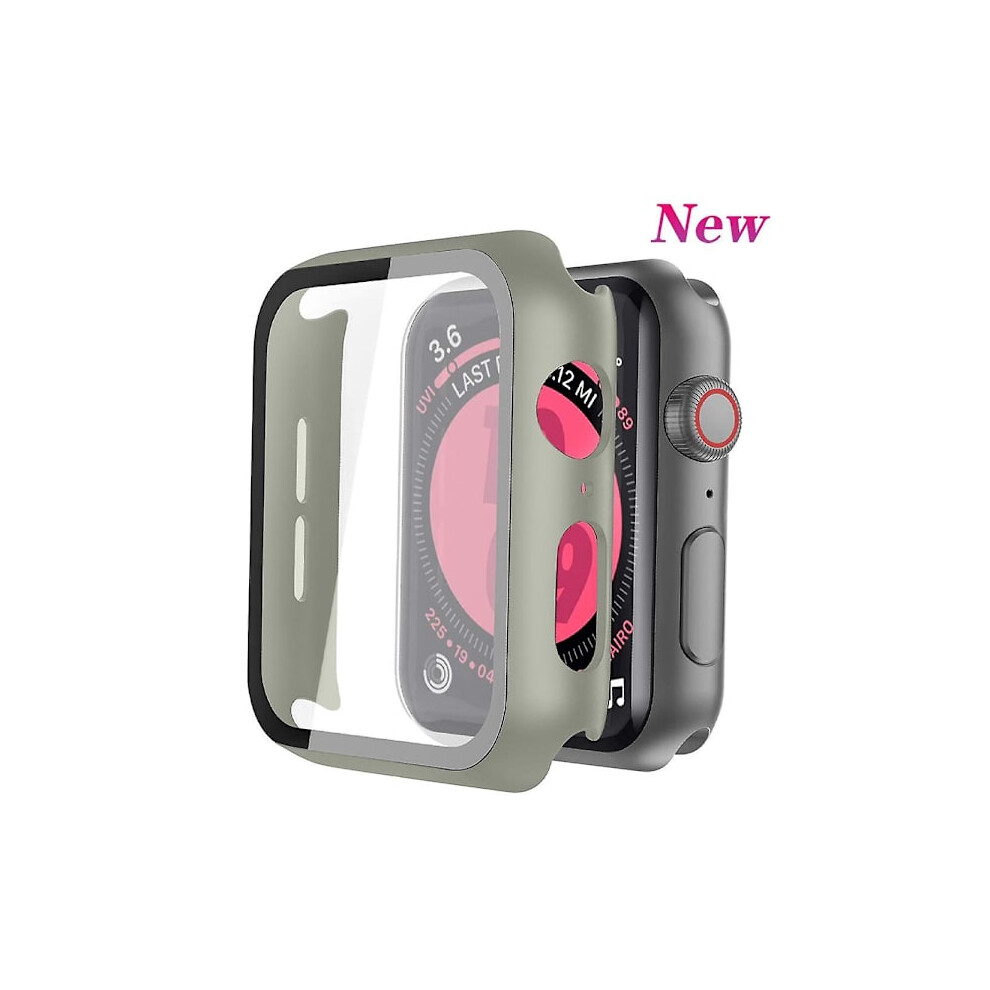 Glass+ Cover Compatible With Apple Watch 44Mm/40Mm, Screen Protector + Bumper For Iwatch 42Mm/38Mm, Series 5/4/3/Se/6, Olive 9482828905117