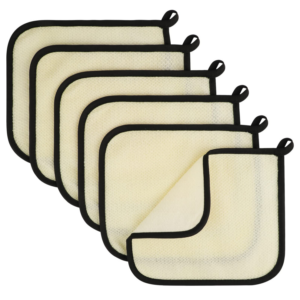 6 Pack DualSided Exfoliating Washcloths for Body and Face, QuickDry Nylon and Terry Towels