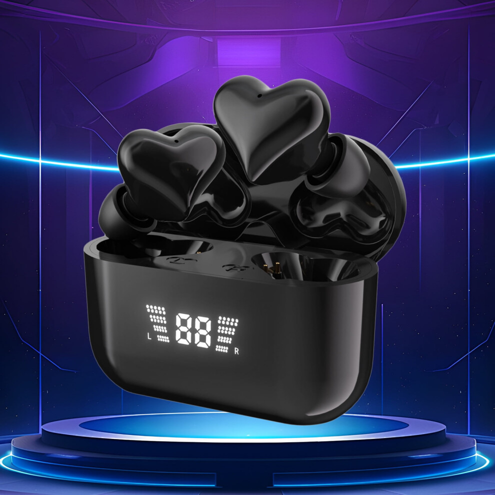 Fmxomd Wireless Earbuds, Heart Shaped Stylish Lightweight Noise Canceling Stereo In Ear Bluetooth Earphones 9482828283826